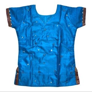 Turquoise girls top size 10 Halloween princess jasmine